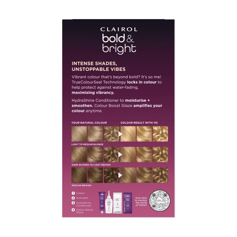 6PK Clairol Permanent Hair Colour 1 Application Bold And Bright 110 Pina Colada