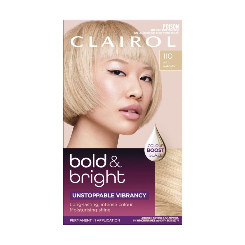 6PK Clairol Permanent Hair Colour 1 Application Bold And Bright 110 Pina Colada