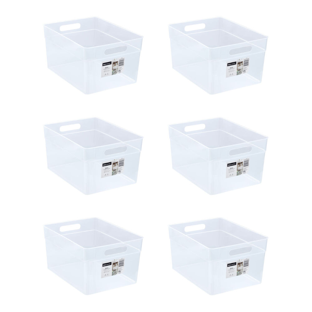 6PK Boxsweden Nova Home/Office Plastic Storage Container 15.5L 44.5x30.5x14.5cm