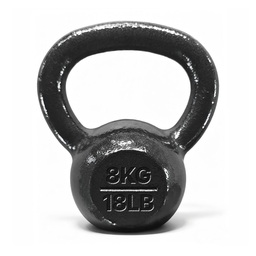 2PK Cast Iron Kettlebell 8kg Balanced Gym Weight W/ Comfortable Handle
