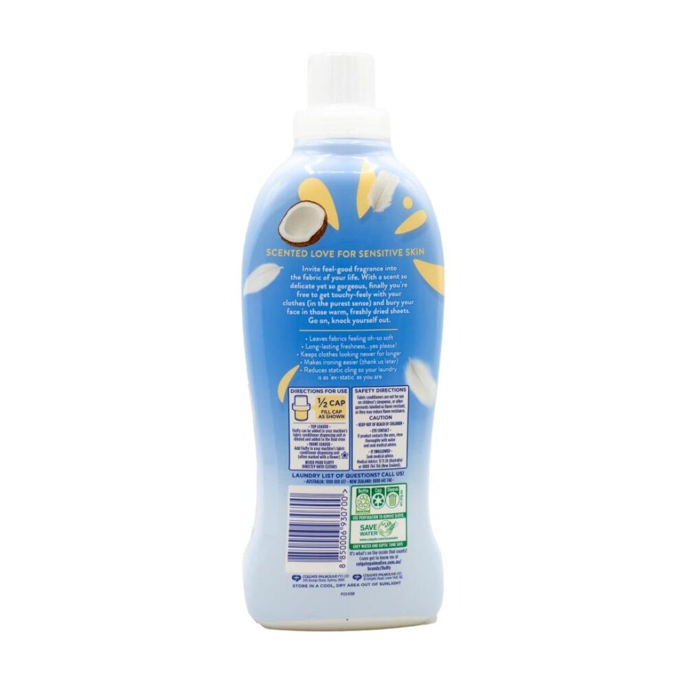 16PK Fluffy Hypoallergenic Concentrated Fabric Conditioner Softener 1L Coconut