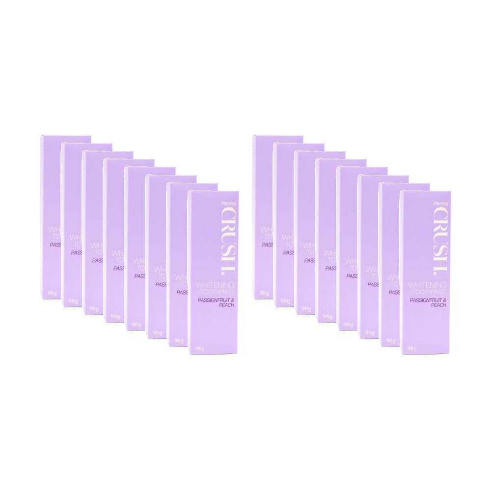 16PK Piksters Toothpaste Whitening Crush Passionfruit And Peach Flavour 96g