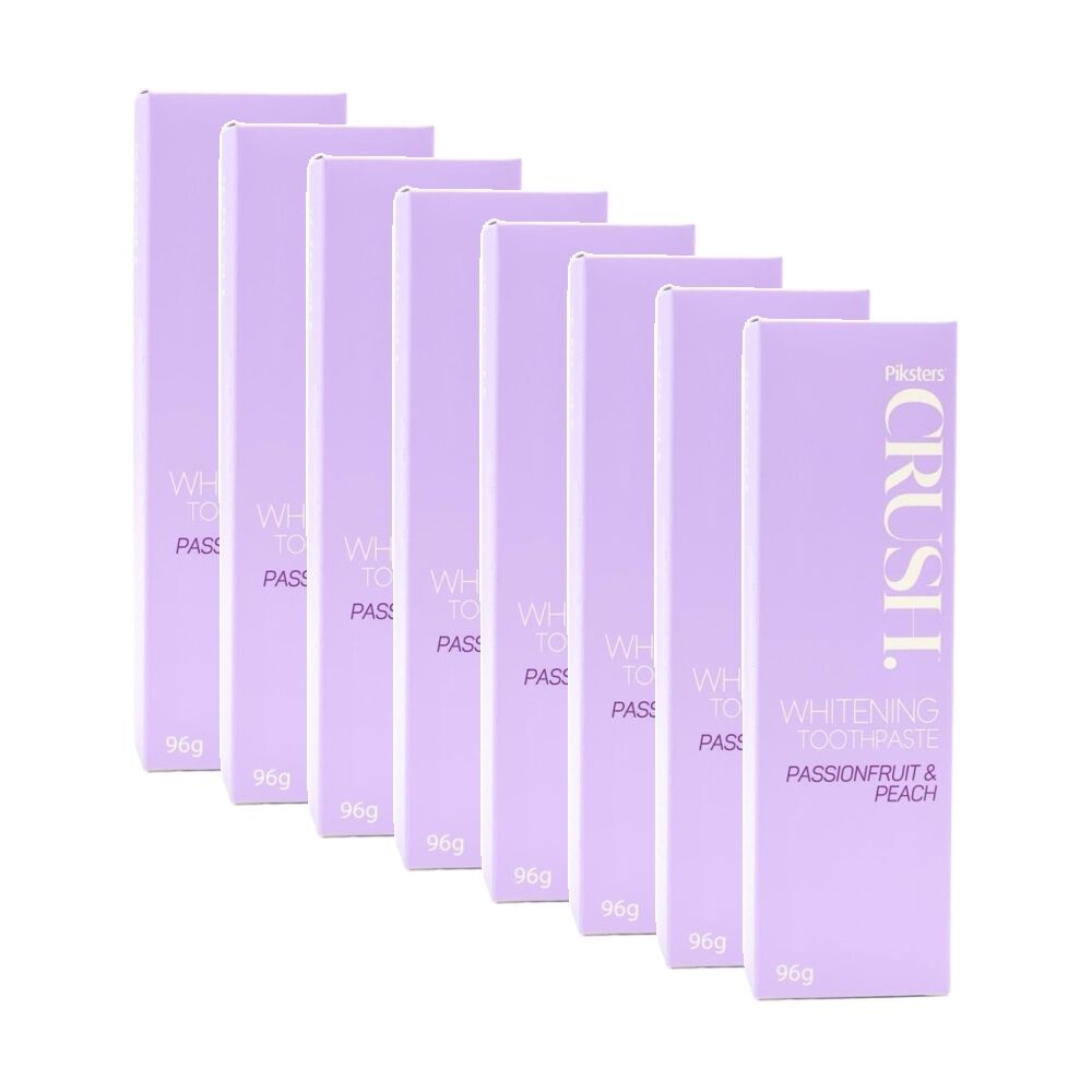 8PK Piksters Toothpaste Whitening Crush Passionfruit And Peach Flavour 96g