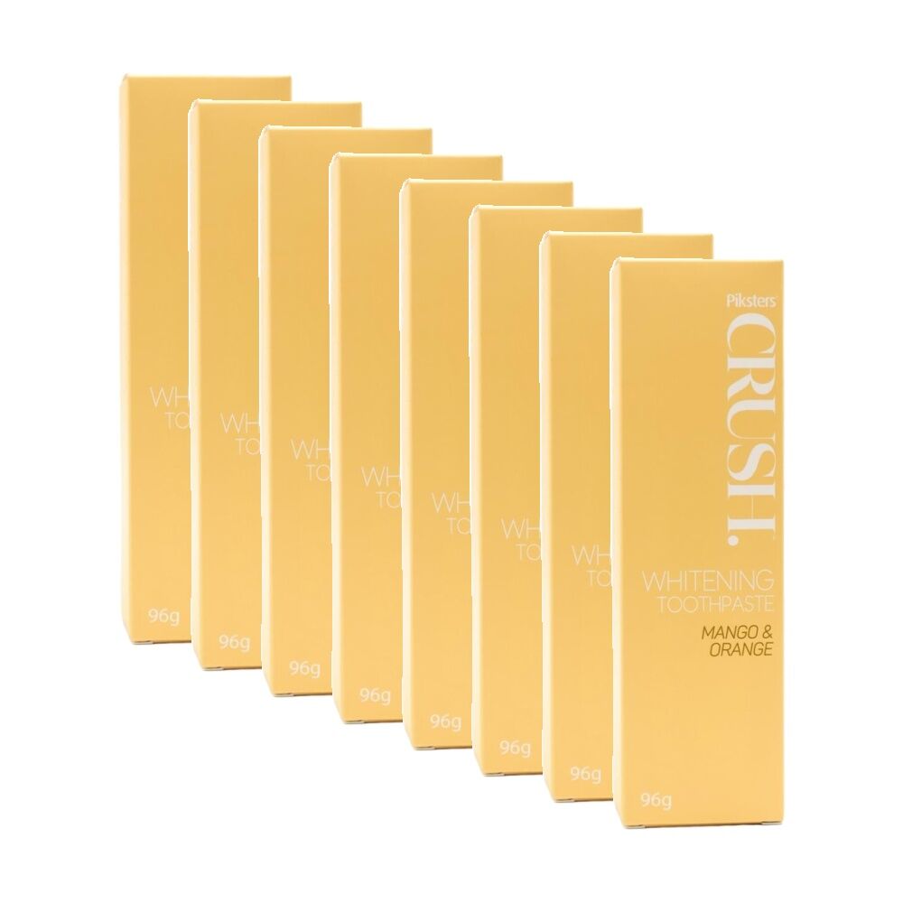8PK Piksters Crush Whitening Toothpaste Mango & Orange Flavour 96g
