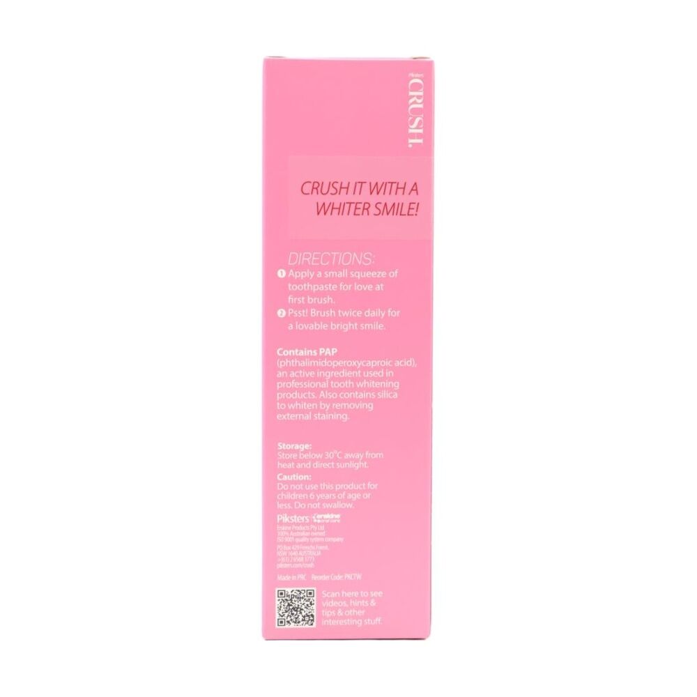 8PK Piksters Crush Whitening Toothpaste Watermelon Mint Flavour 96g