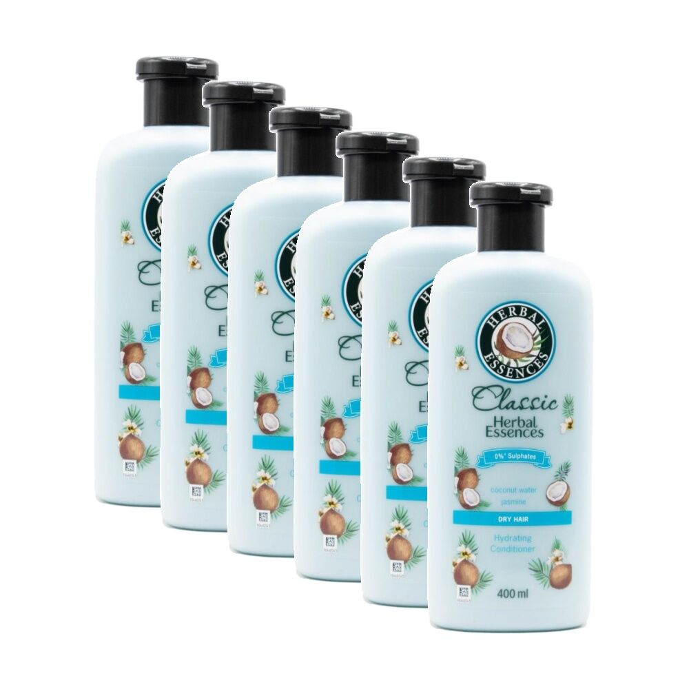 6PK Herbal Essences Classic Coconut Water Jasmine Hydrating Conditioner 400ml