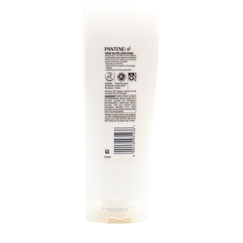 12PK Pantene Pro V Sheer Volume Conditioner For Fine Flat Hair 375ml