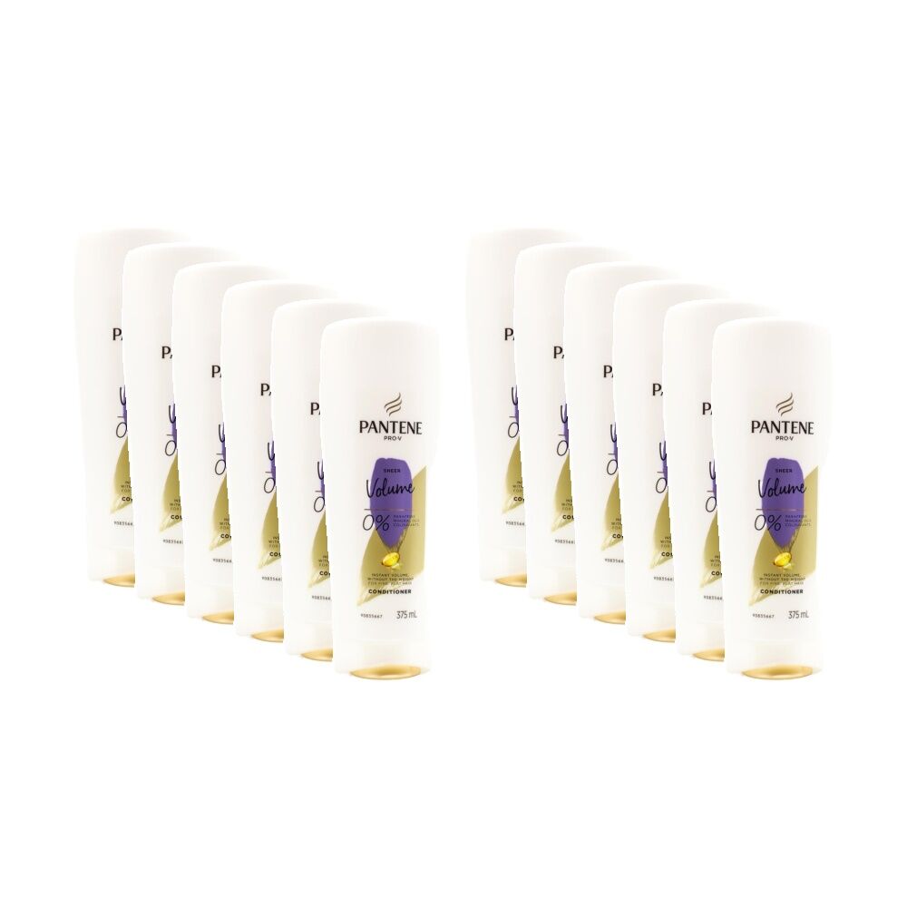12PK Pantene Pro V Sheer Volume Conditioner For Fine Flat Hair 375ml