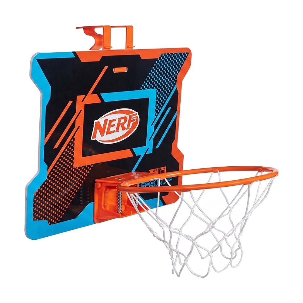 Nerf Sports Nerfoop Slam Basketball Indoor Soft Foam Ball Set Blue/Orange
