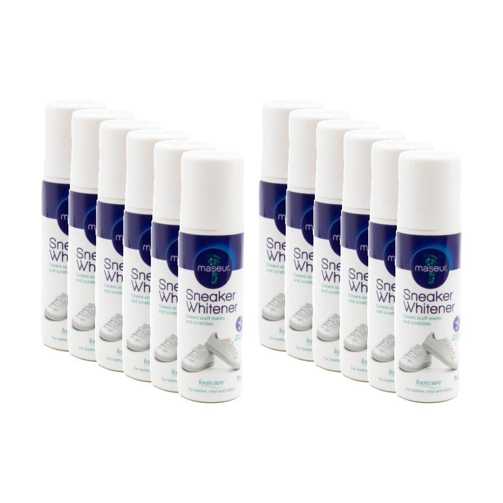 12PK Maseur Sneaker Whitener Spray For Leather Vinyl & Rubber Shoes 75ml