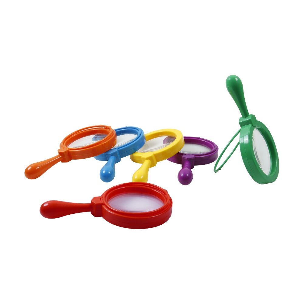 3PK Vivaio Easy-Grip Handle Magnifying Glass Kids Play Toy 11x20cm 3y+ Assorted