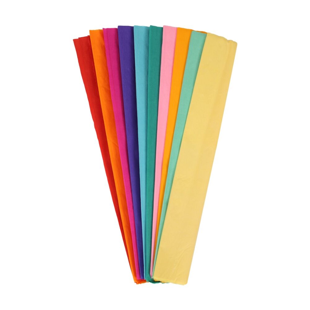 50pc Tacco Crepe Paper Art Craft 495cm Stretchable Multicolour