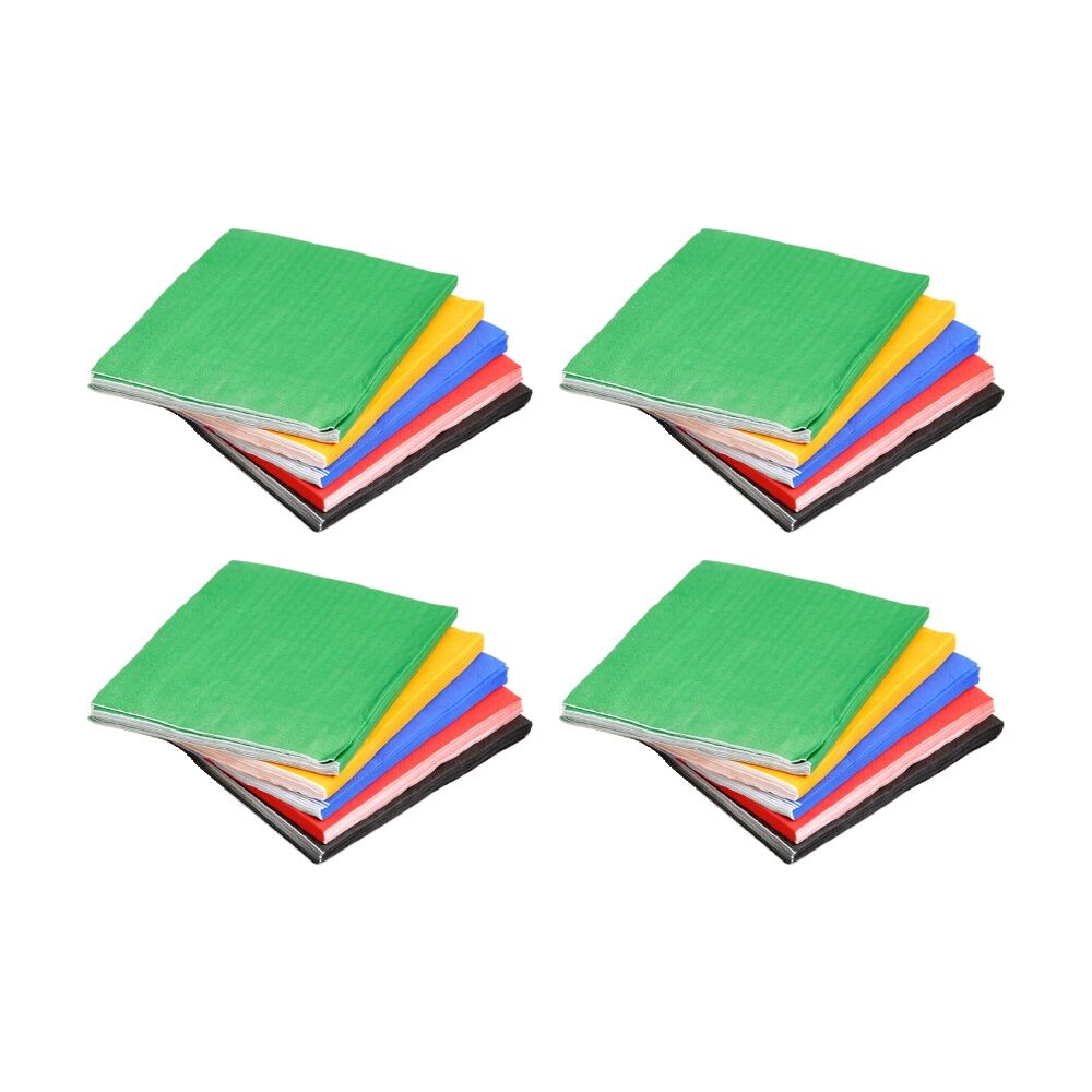 4x 100pc Tacco Coloured Tissue Paper 325x325cm Sheets 3y+ Multicolour