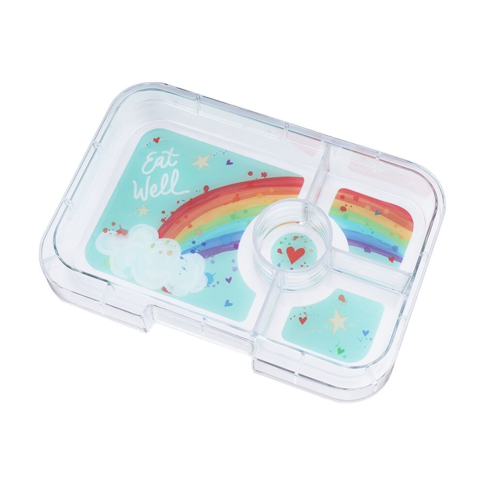 Yumbox Kids Tapas 4 Compartment Leakproof Lunch Box Rainbow Capri Pink