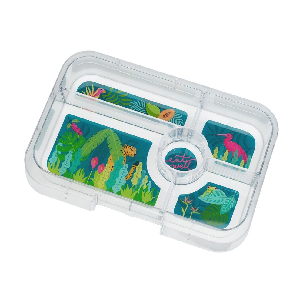 Yumbox Kids Tapas 5 Compartment Leakproof Lunch Box Jungle Palm Green