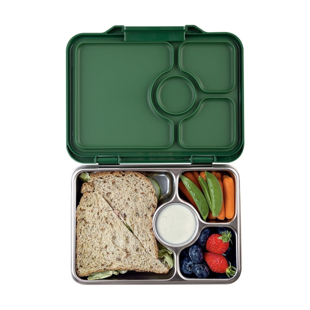 Yumbox Kids Pret Stainless Steel 4 Compartment Bento Box Dublin Green