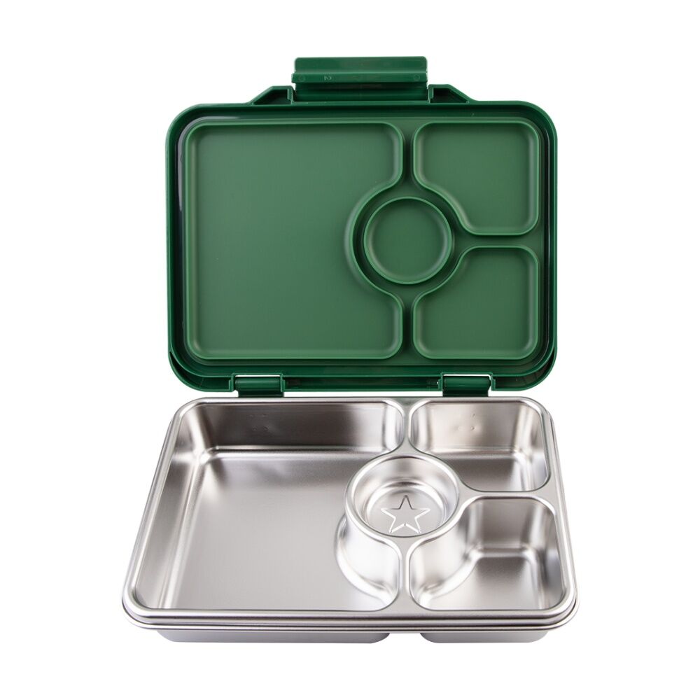 Yumbox Kids Pret Stainless Steel 4 Compartment Bento Box Dublin Green
