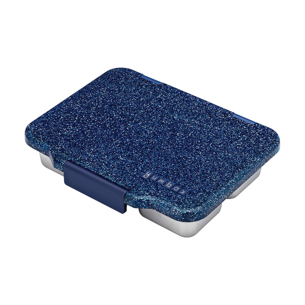 Yumbox Kids Pret Stainless Steel 4 Compartment Bento Box Glitter Twilight Blue