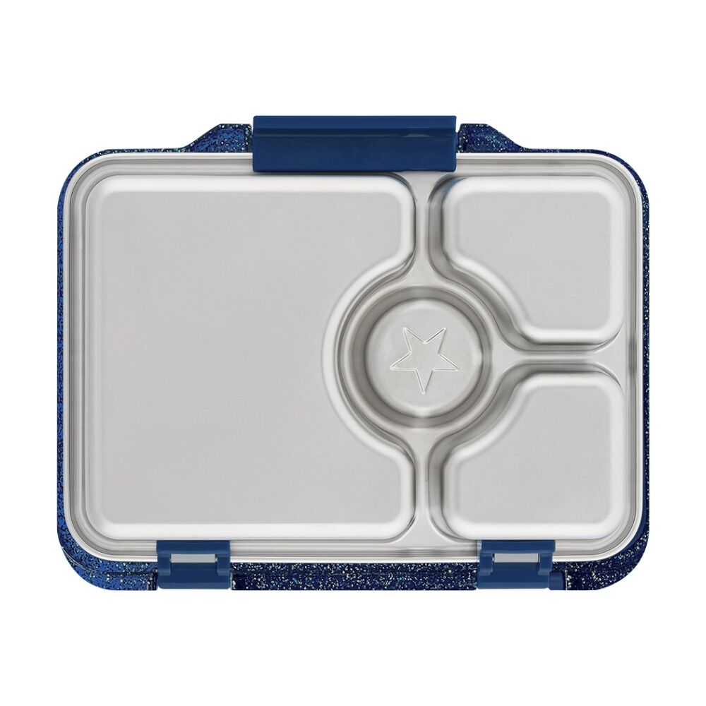 Yumbox Kids Pret Stainless Steel 4 Compartment Bento Box Glitter Twilight Blue