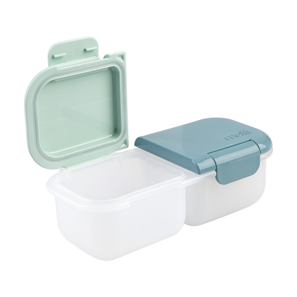 4PK Melii 2 Compartment Leakproof Hinged-Lid Snack Container Blue Mint 480ml