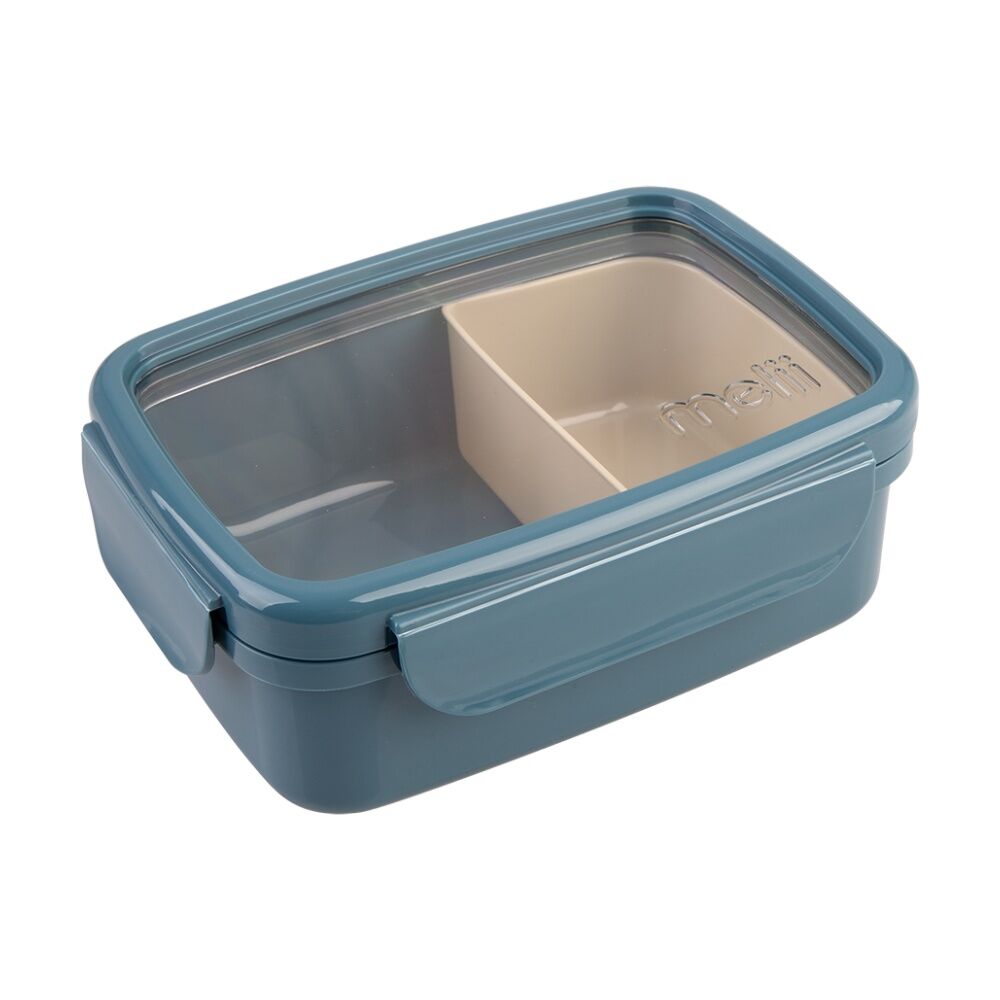 2PK Melii Bento Lunch Box Container W/ Removable Insert Blue Mint 880ml
