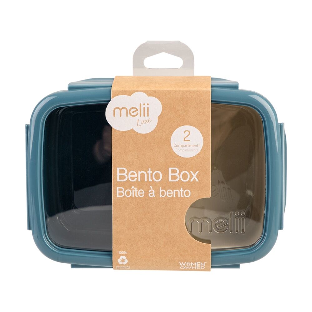 2PK Melii Bento Lunch Box Container W/ Removable Insert Blue Mint 880ml