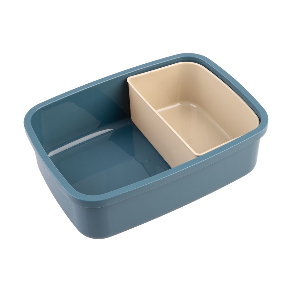 2PK Melii Bento Lunch Box Container W/ Removable Insert Blue Mint 880ml