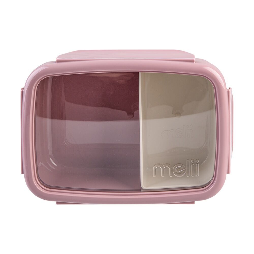 2PK Melii Bento Lunch Box Container W/ Removable Insert Pink Ivory 880ml