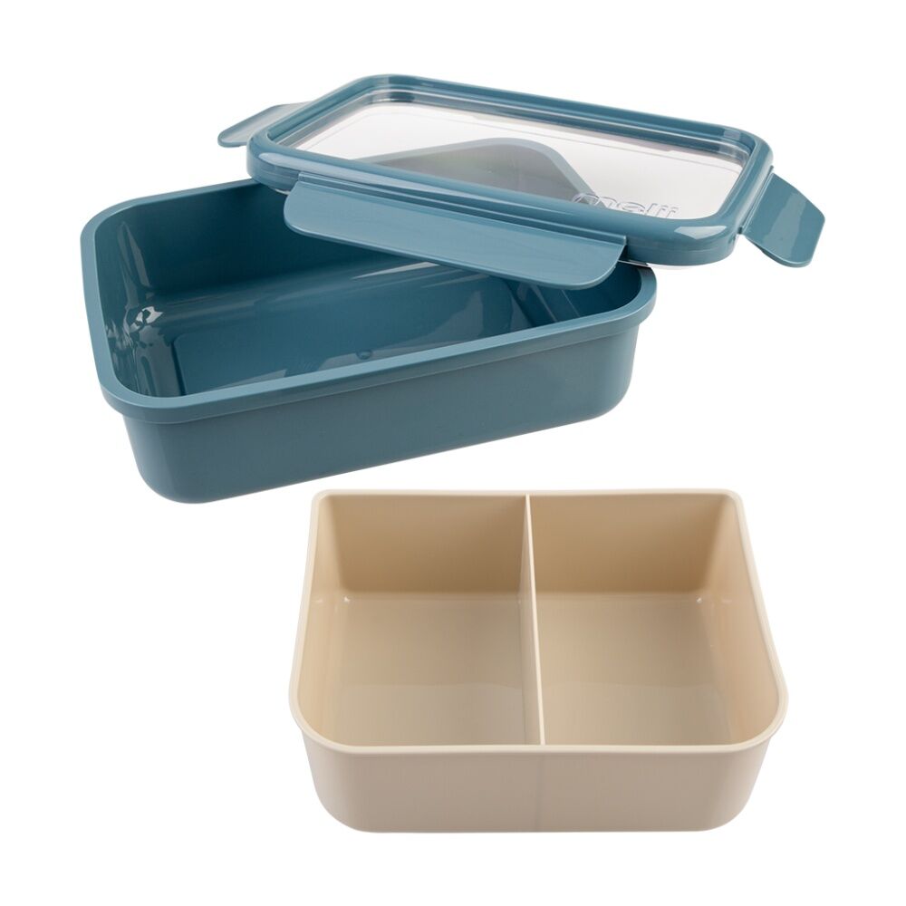 2PK Melii 3 Compartment Bento Lunch Box W/ Removable Insert Blue Mint 1.25L