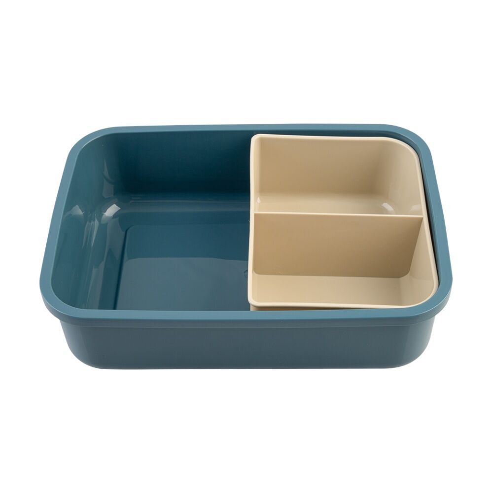 2PK Melii 3 Compartment Bento Lunch Box W/ Removable Insert Blue Mint 1.25L