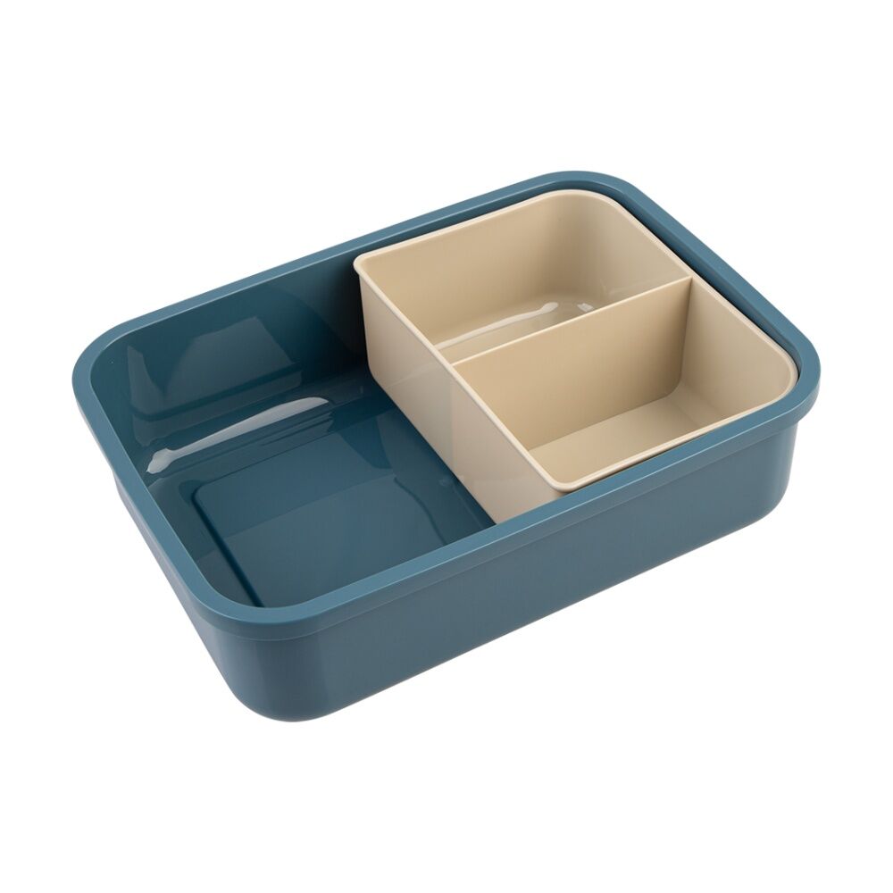 2PK Melii 3 Compartment Bento Lunch Box W/ Removable Insert Blue Mint 1.25L