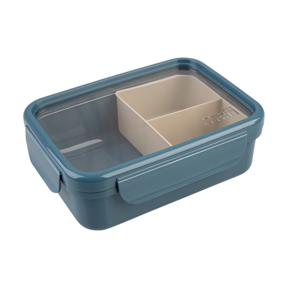 2PK Melii 3 Compartment Bento Lunch Box W/ Removable Insert Blue Mint 1.25L