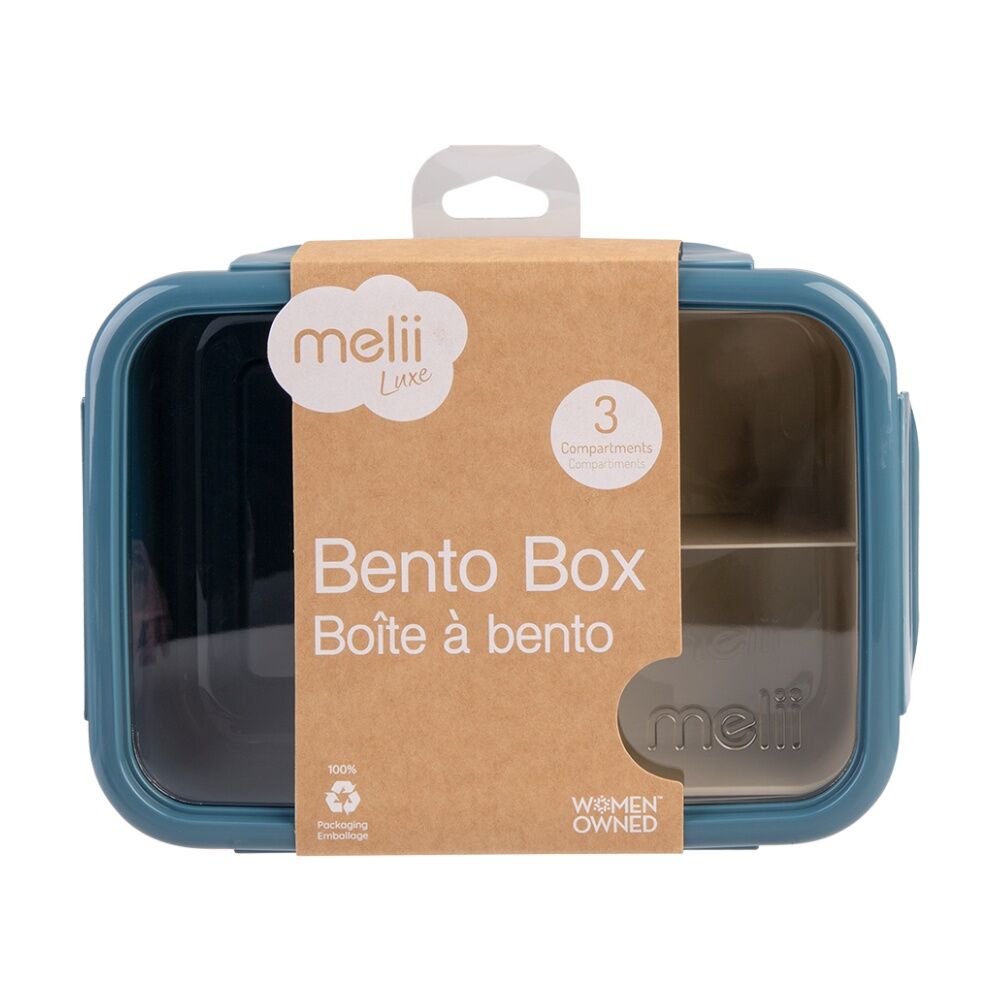 2PK Melii 3 Compartment Bento Lunch Box W/ Removable Insert Blue Mint 1.25L