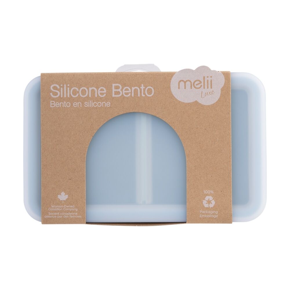 2PK Melii Silicone Bento Removable Compartments With Dividers Blue/Mint 700ml
