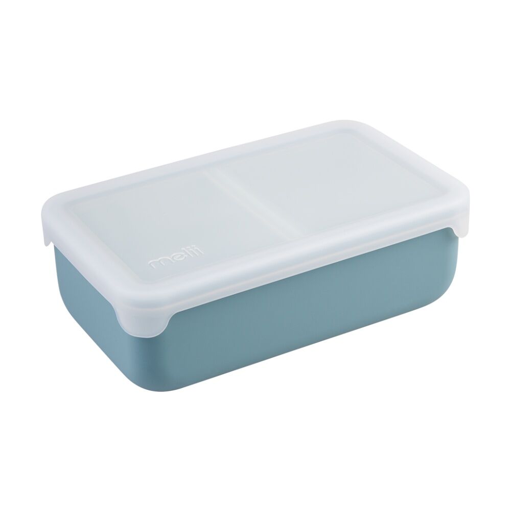 2PK Melii Silicone Bento Removable Compartments With Dividers Blue/Mint 700ml