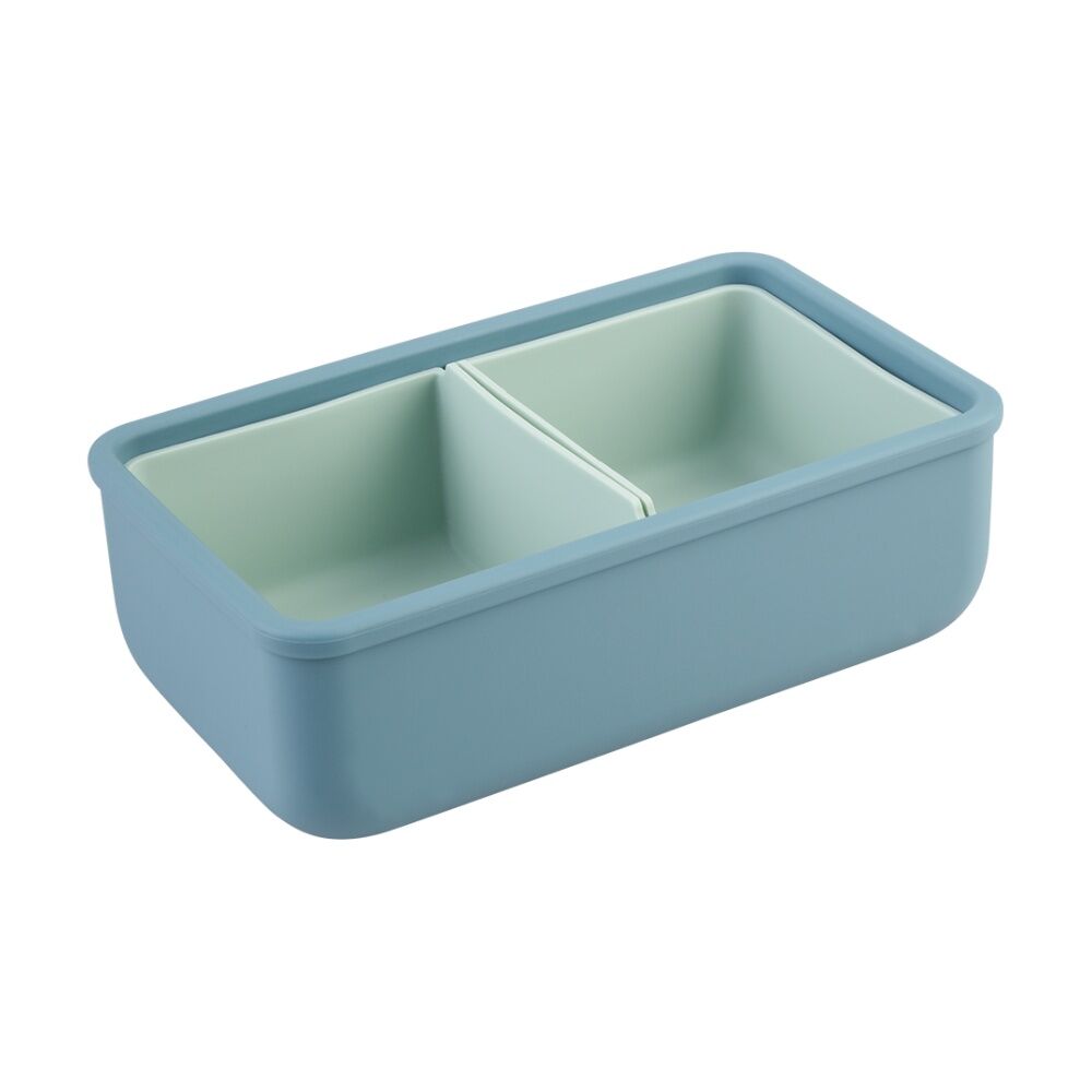 2PK Melii Silicone Bento Removable Compartments With Dividers Blue/Mint 700ml