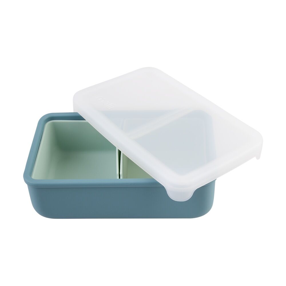2PK Melii Silicone Bento Removable Compartments With Dividers Blue/Mint 700ml