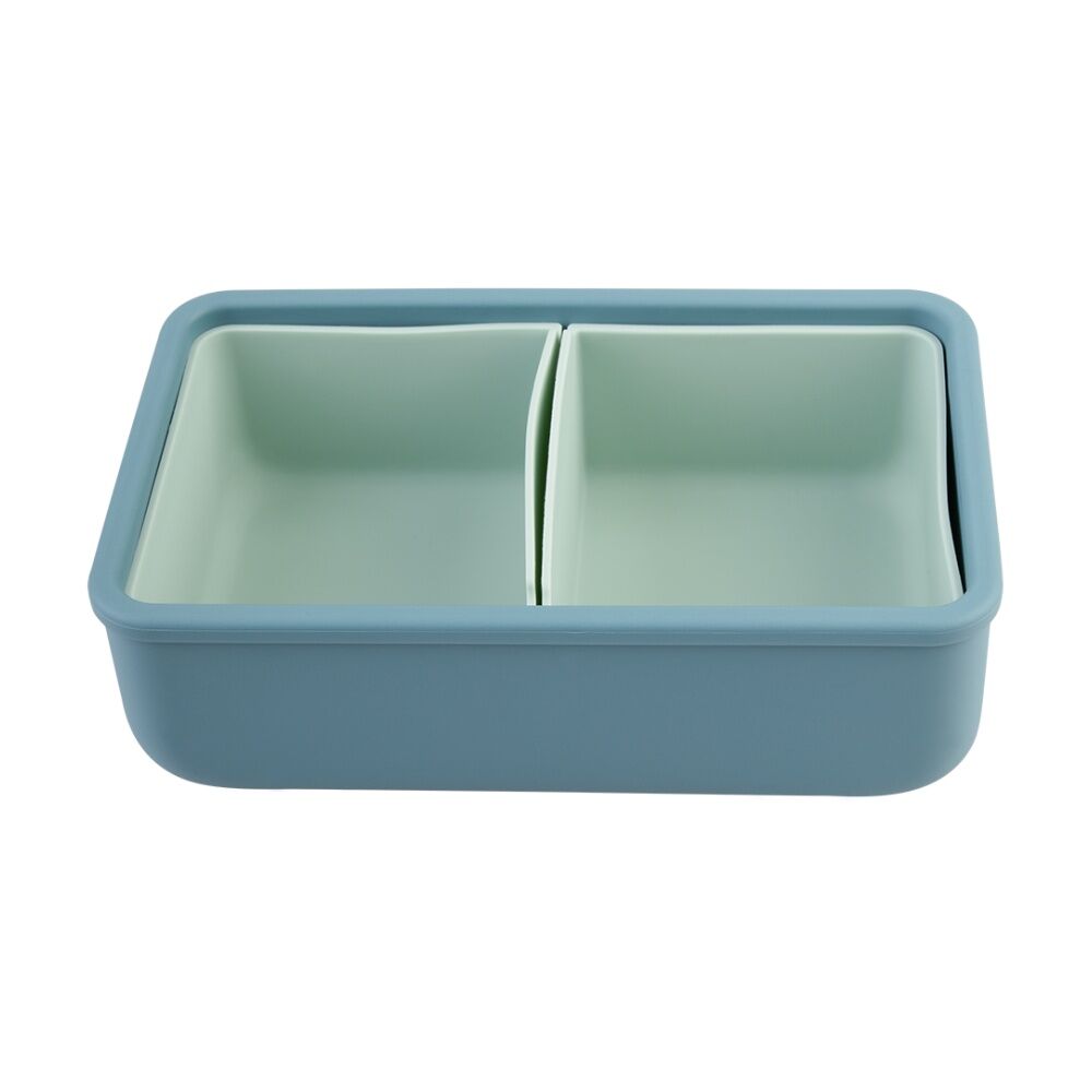 2PK Melii Silicone Bento Removable Compartments With Dividers Blue/Mint 700ml