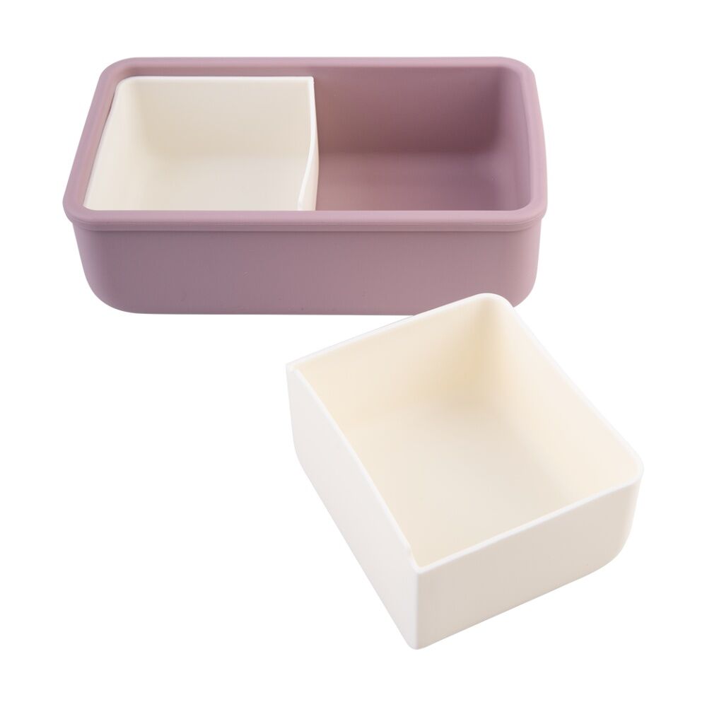 2PK Melii Silicone Bento Removable Compartments With Dividers Pink/Ivory