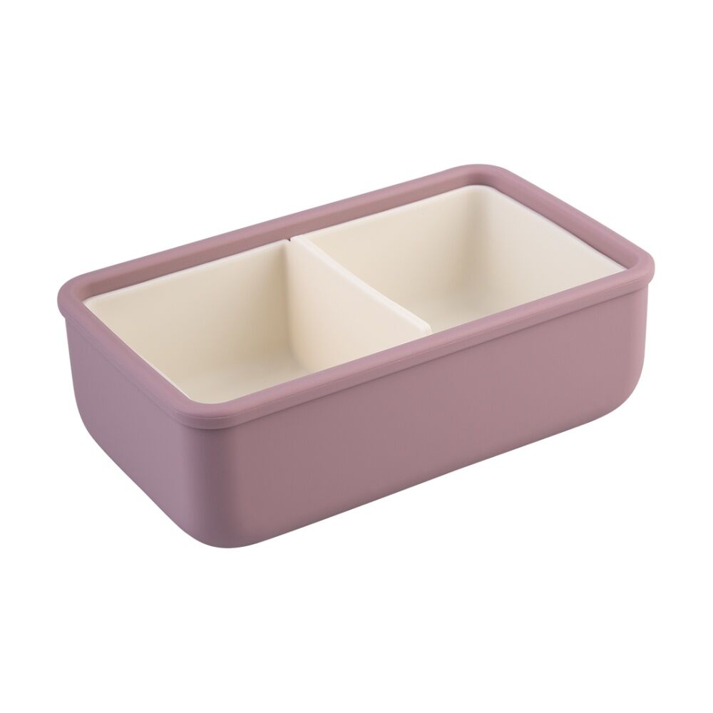 2PK Melii Silicone Bento Removable Compartments With Dividers Pink/Ivory