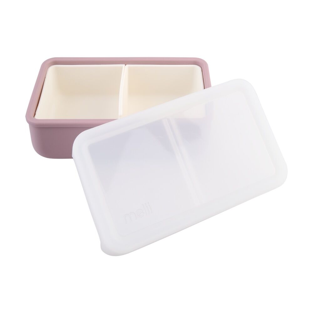 2PK Melii Silicone Bento Removable Compartments With Dividers Pink/Ivory