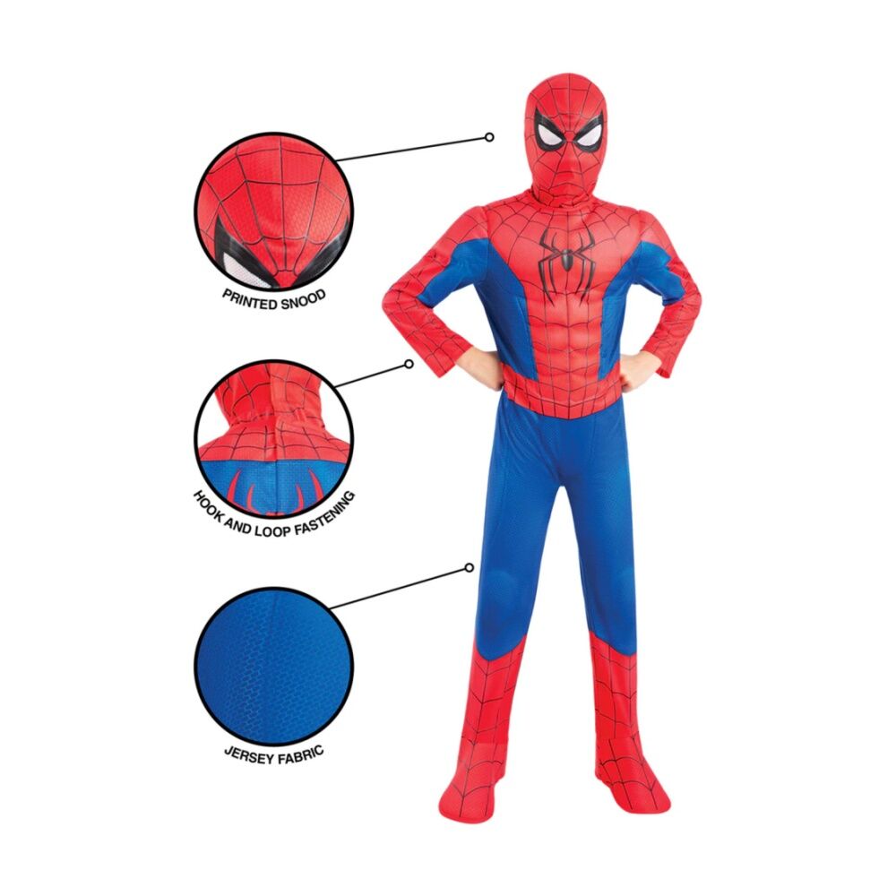 Rubies Spider-Man Deluxe Costume Child Male Dress Up Outfit Party Wear