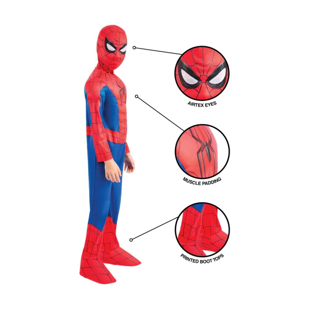 Rubies Spider-Man Deluxe Costume Child Male Dress Up Outfit Party Wear