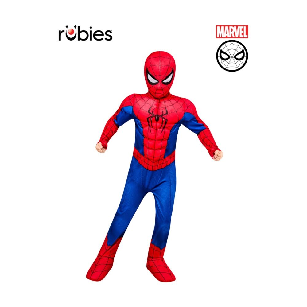 Rubies Spider-Man Deluxe Costume Child Male Dress Up Outfit Party Wear