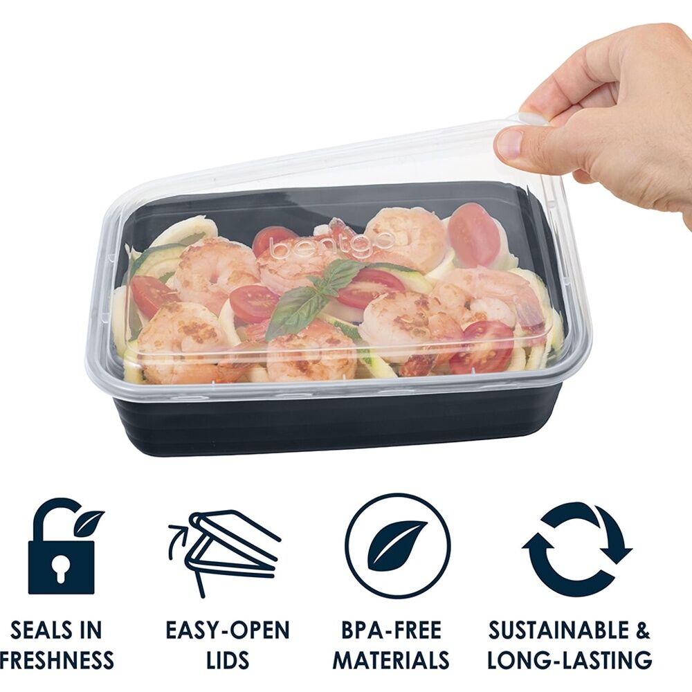 10pc Bentgo Prep 1 Compartment 4 Cup Capacity Container Pack Navy Blue