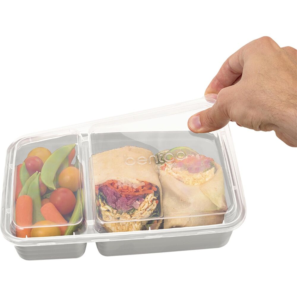 2x 10pc Bentgo Prep 2 Compartment 3 Cup Capacity Container Pack Whisper Grey