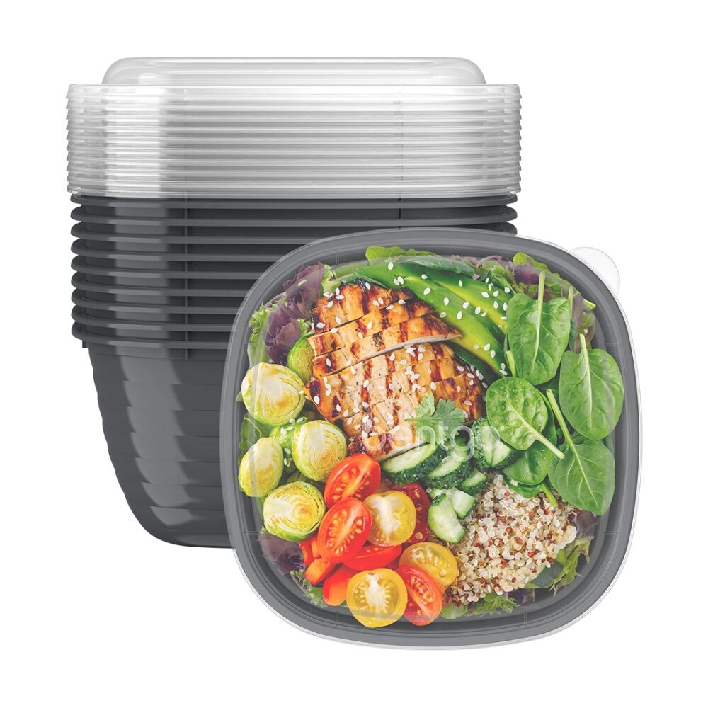 2x 10pc Bentgo Prep 1 Compartment 6.75 Cup Capacity Bowl Pack Graphite