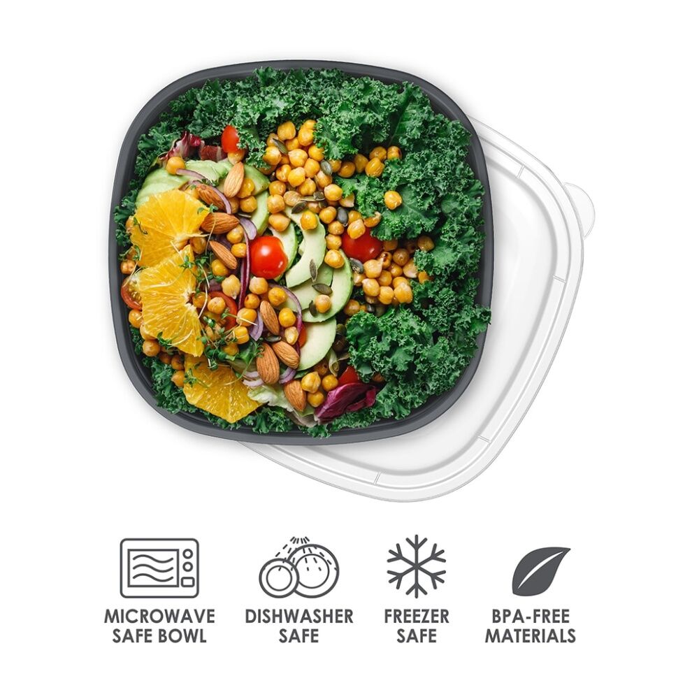 2x 10pc Bentgo Prep 1 Compartment 6.75 Cup Capacity Bowl Pack Graphite