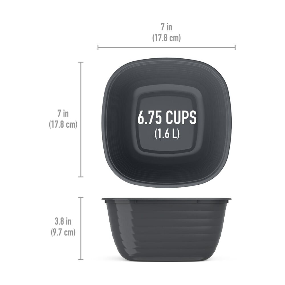 2x 10pc Bentgo Prep 1 Compartment 6.75 Cup Capacity Bowl Pack Graphite
