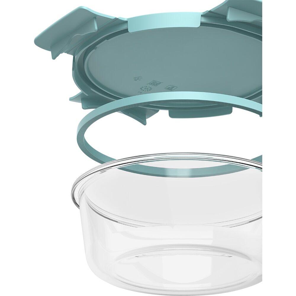 3pc Bentgo Round Leakproof Glass Food Container With Lids Set Soft Aqua
